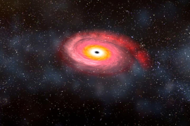 Black hole devours a neutron star. Scientists say they have seen tantalizing, first-time evidence of a black hole eating a neutron star-first stretching the neutron star into a crescent, swallowing it, and then gulping up crumbs of the broken star in the minutes and hours that followed. Picture: NASA