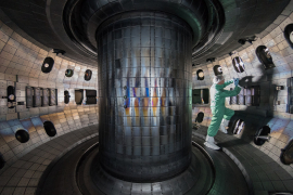 United States DIII-D fusion reactor during maintenance in 2017