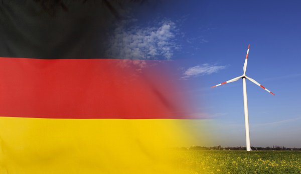 Image: German flag and a windmill