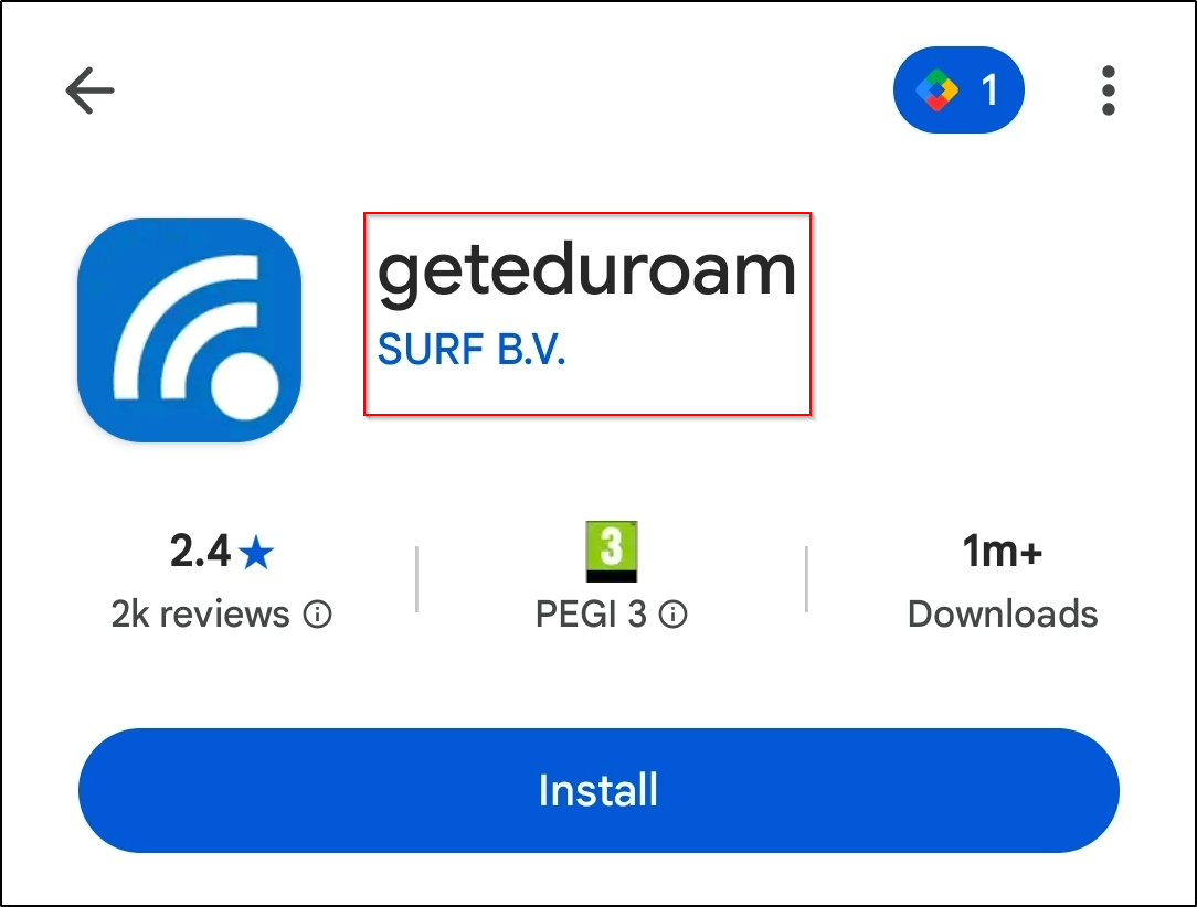 geteduroam from Playstore (Android)