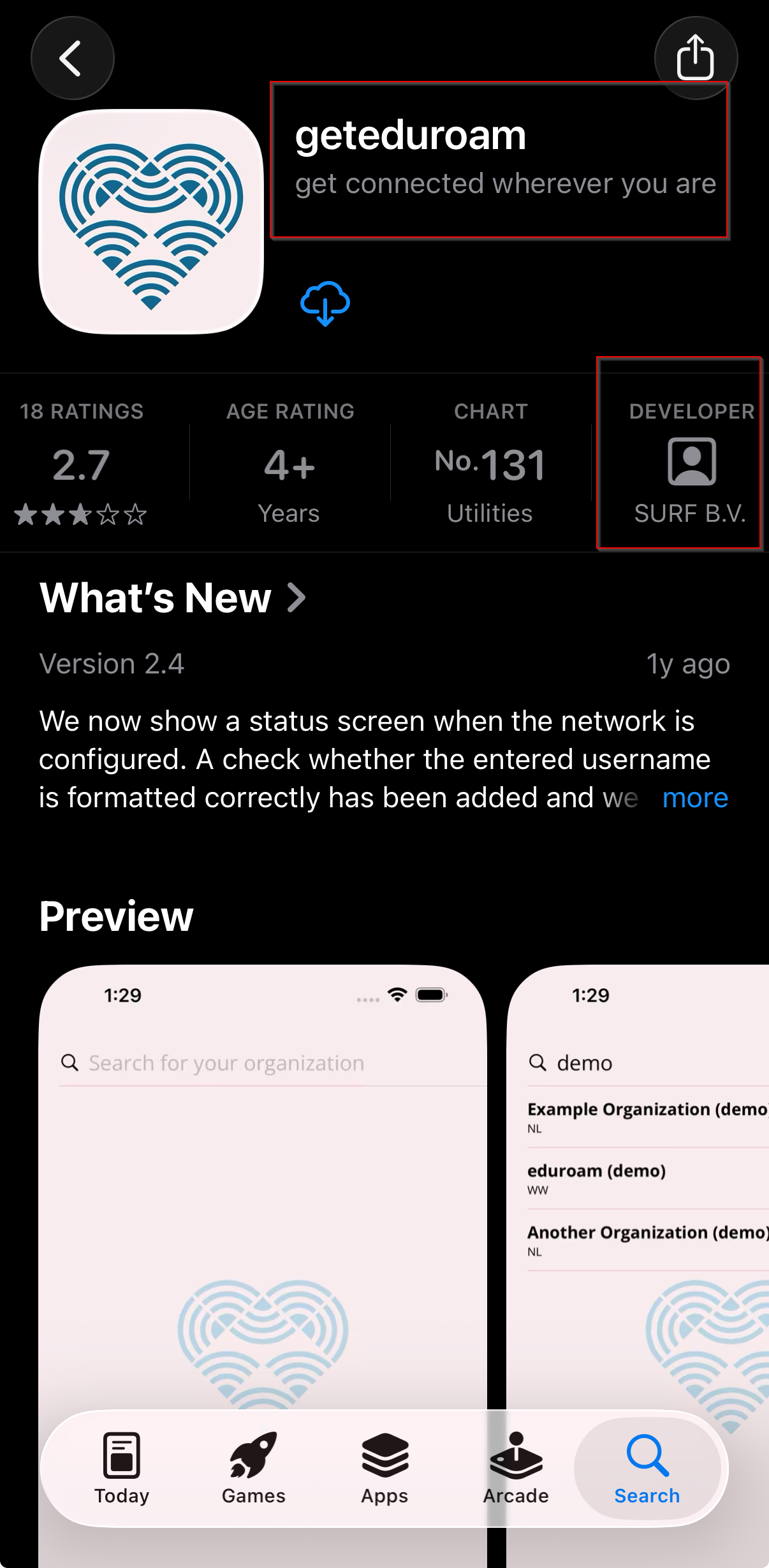 geteduroam from App Store (iOS)