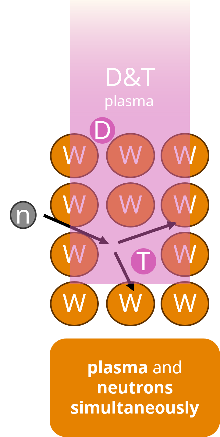synergistic loading of plasma and neutrons
