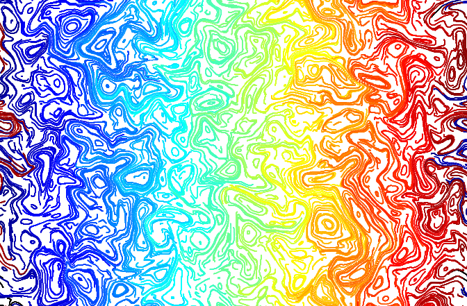 Wandering of magnetic field lines due to turbulent fluctuations in a plasma.