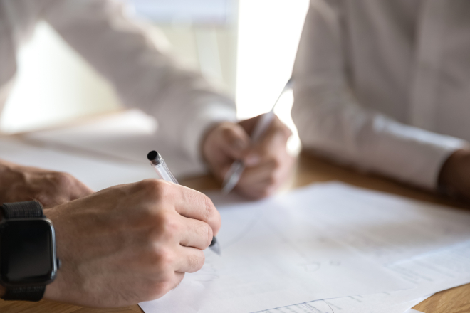 Signing an agreement